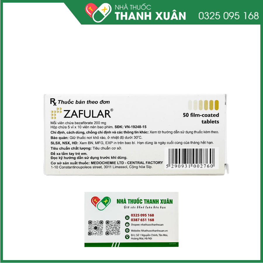 Zafular 200mg trị rối loạn mỡ máu, tăng lipid máu